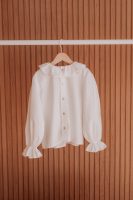 Camisa de criança em algodão de gola de folhos