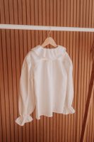 Camisa de criança em algodão de gola de folhos
