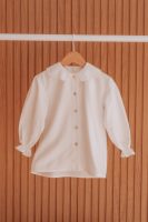 Camisa de criança em algodão de gola de flores