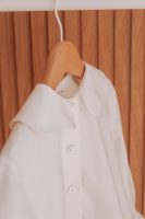 Camisa de criança em algodão de gola de flores