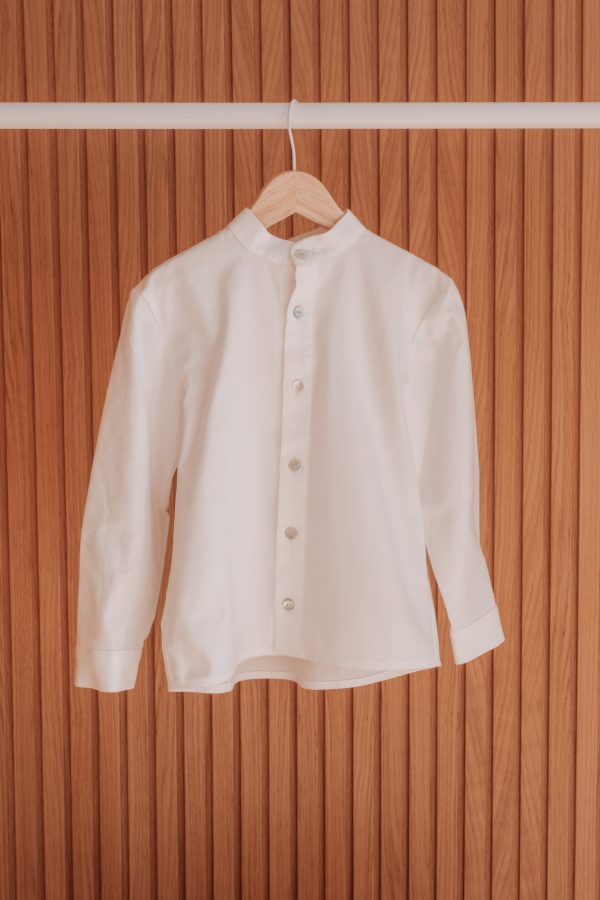 Camisa de criança em algodão de meia gola